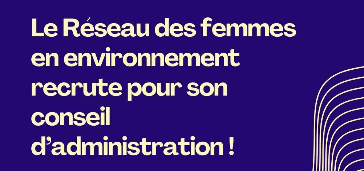 Le Réseau des femmes en environnement recrute de nouvelles personnes administratrices pour son conseil d’administration