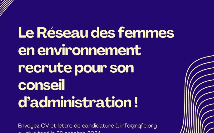 Le Réseau des femmes en environnement recrute de nouvelles personnes administratrices pour son conseil d’administration