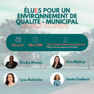 Table ronde : Élues pour un environnement de qualité - municipal